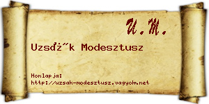 Uzsák Modesztusz névjegykártya